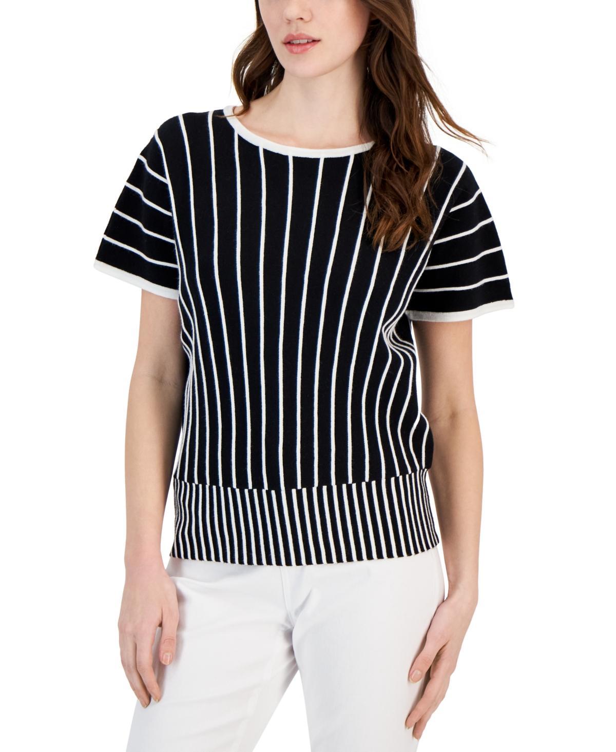 Women's Striped Dolman Short-Sleeve Sweater Product Image