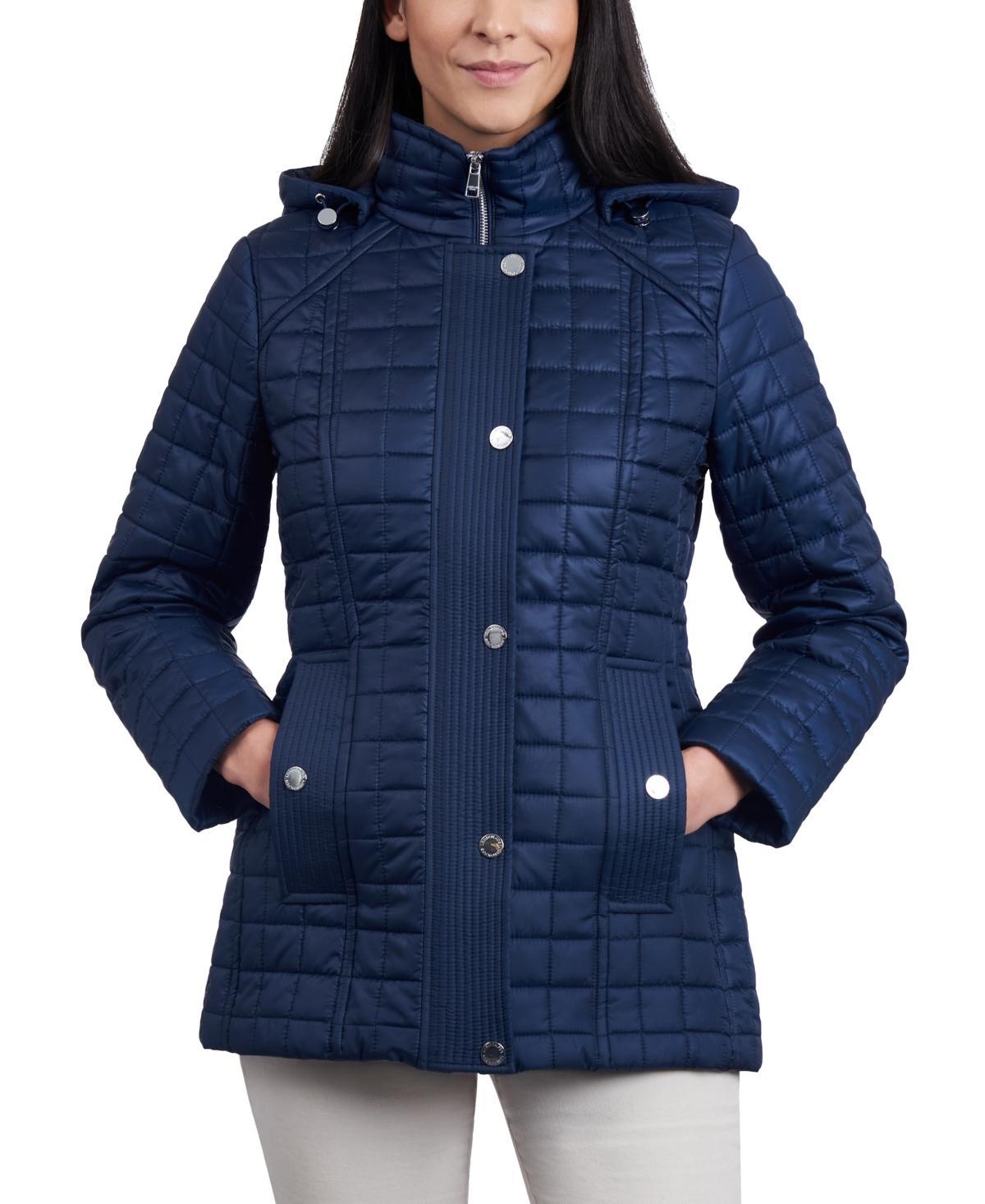 London Fog Womens Petite Hooded Quilted Water-Resistant Coat Product Image