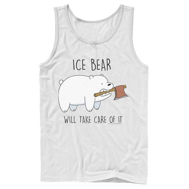 Mens Cartoon Network We Bare Bears Ice Bear Take Care Of It Axe Tank Top Product Image