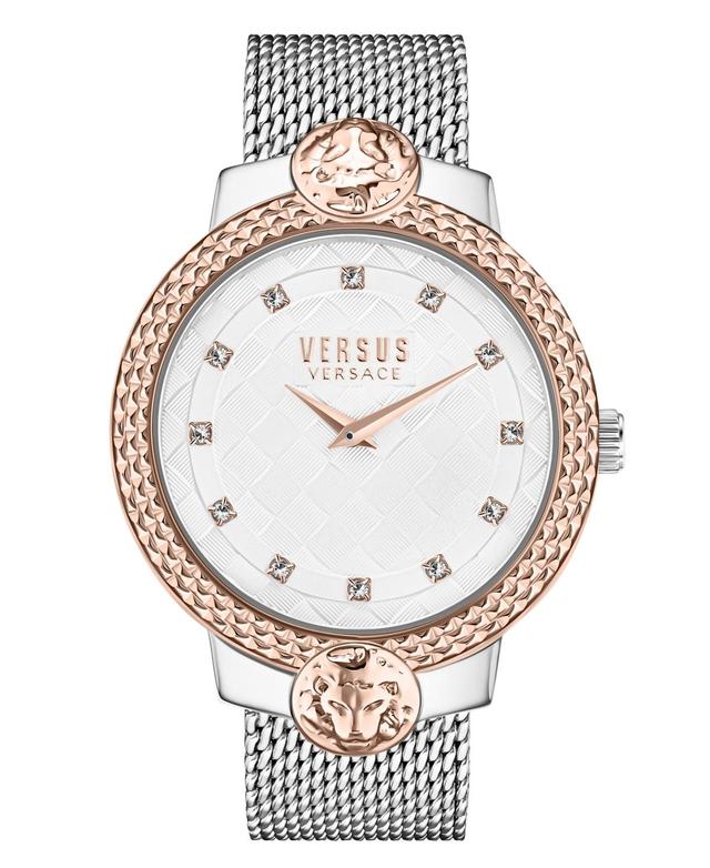 Versus Versace Womens Mouffetard Two Hand Silver-Tone Stainless Steel Watch 38mm Product Image