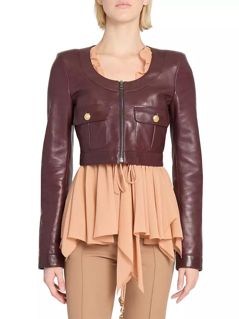 Leather Crop Jacket Product Image