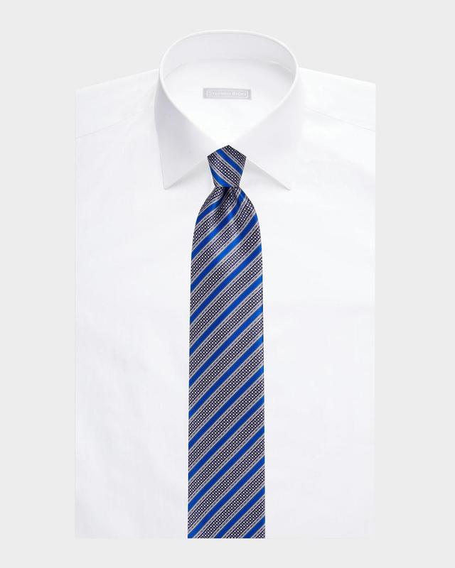 Mens Multi-Stripe Silk Tie Product Image