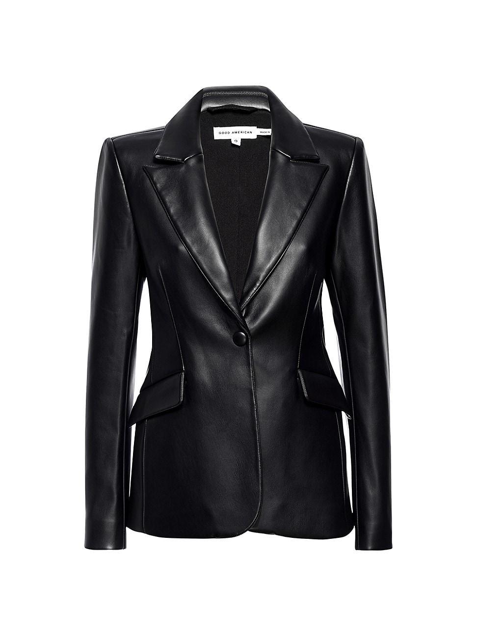 Womens Better Than Leather Single-Button Blazer Product Image