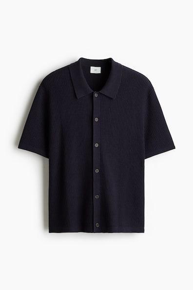 Regular Fit Rib-knit resort shirt Product Image