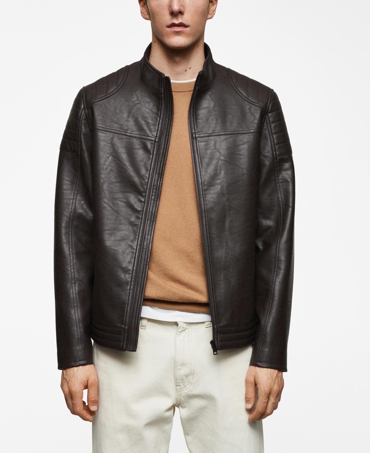 MANGO MAN - Nappa leather-effect jacket blackMen Product Image