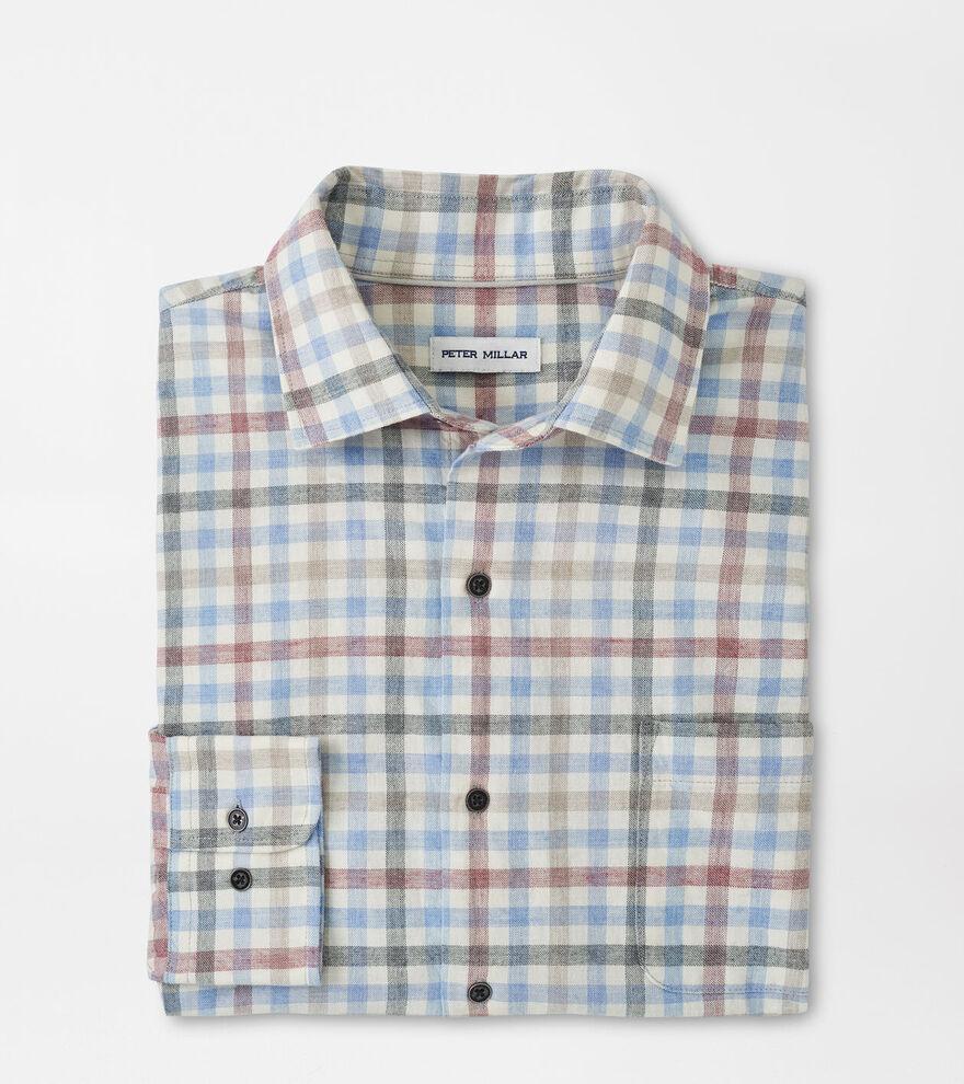 Peter Millar Mens White Rock Cotton Sport Shirt | Color: Winter Ivory | Size: XL Product Image