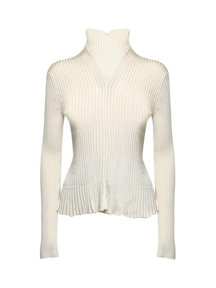 Silk And Viscose Knit Sweater In Camomile Product Image