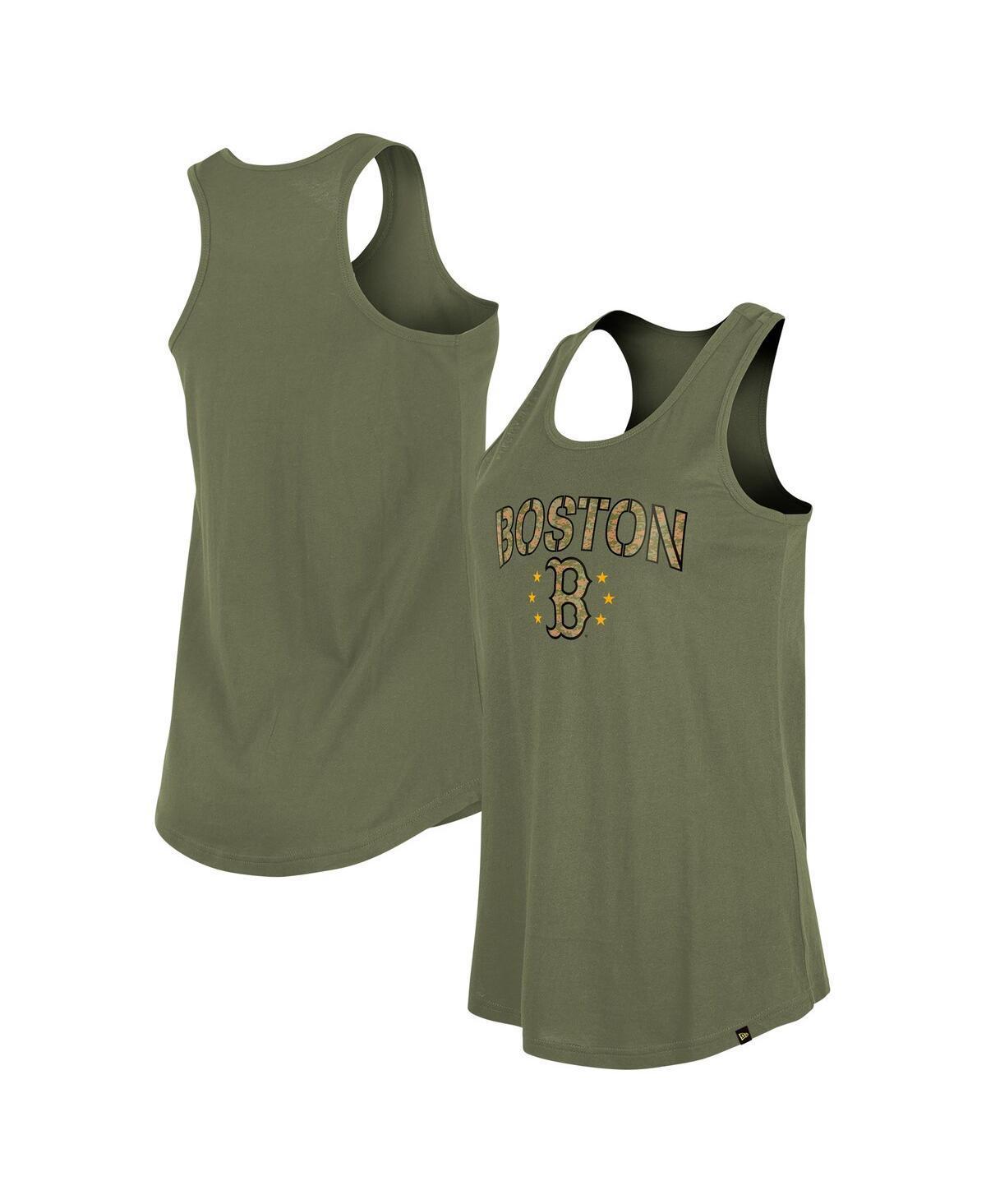 New Era Womens Olive Boston Red Sox Armed Forces Day Tank Top Product Image