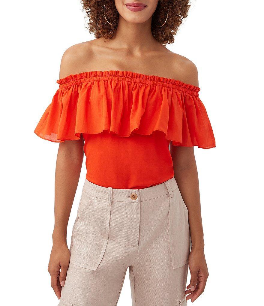 Trina Turk Lakeland Off-the-Shoulder Wide Ruffle Top Product Image