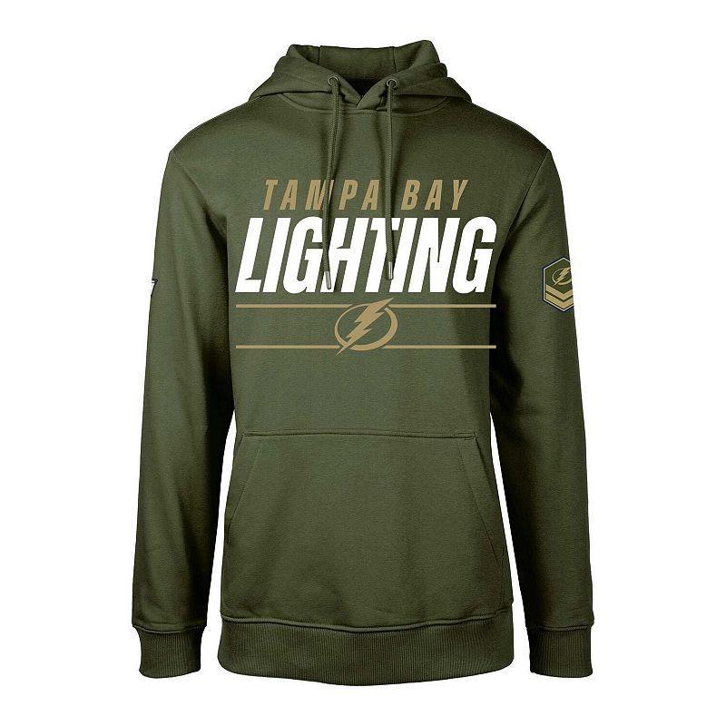 Mens Levelwear Olive Tampa Bay Lightning Podium Fleece Pullover Hoodie Product Image