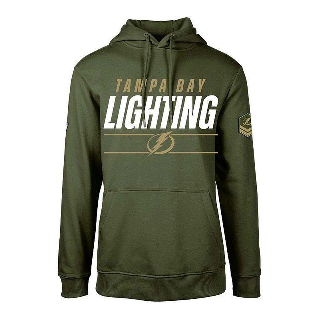 Mens Levelwear Olive Tampa Bay Lightning Podium Fleece Pullover Hoodie Product Image