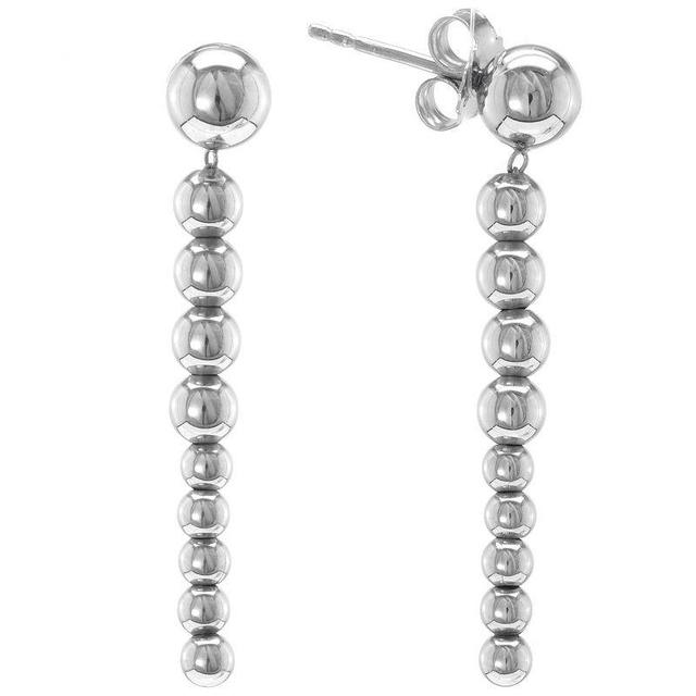 Judy Crowell Sterling Silver Textured Graduated Bead Drop Earrings, Womens Product Image