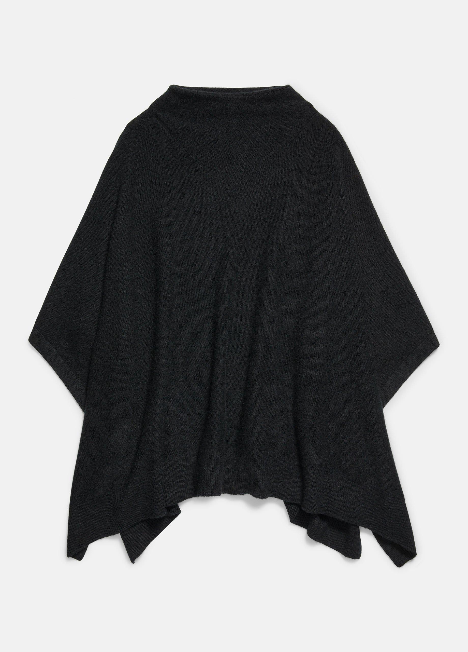 Plush Cashmere Funnel Neck Poncho Product Image