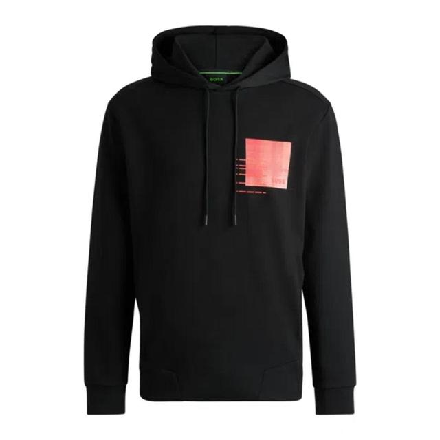 HUGO BOSS Hoodie With Seasonal Artwork In Black Product Image