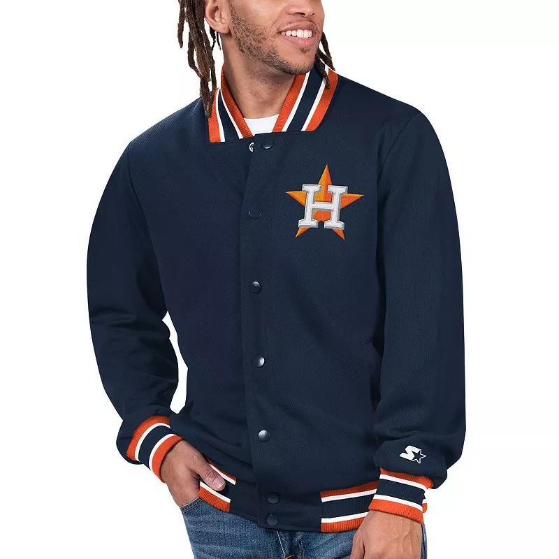 Mens Starter Royal Houston Astros Secret Weapon Satin Full-Snap Jacket Product Image