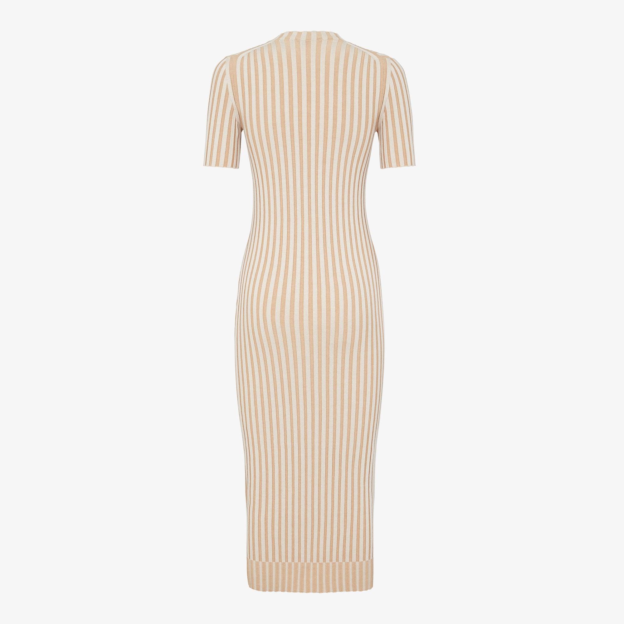 DressBeige ribbed cotton dress Product Image