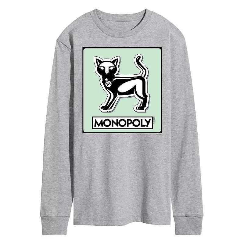 Mens Monopoly Cat Game Token Long Sleeve Graphic Tee Product Image