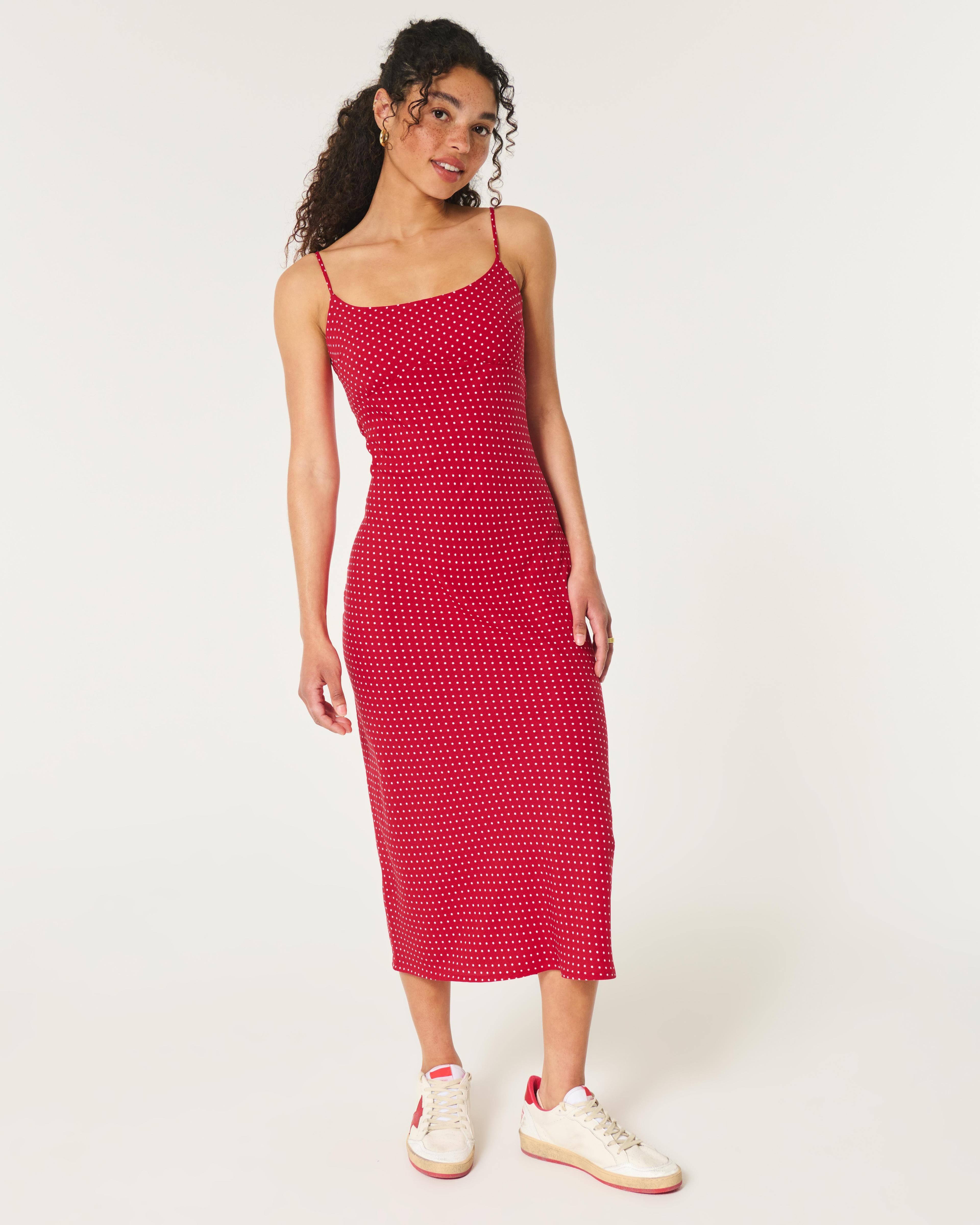 Crepe Open Back Midi Slip Dress Product Image