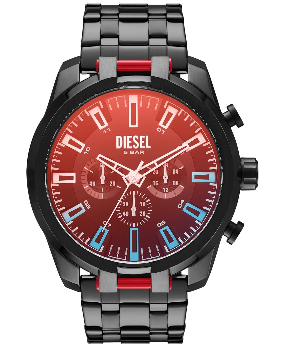 Diesel Mens Split Chronograph Black-Tone Stainless Steel Bracelet Watch Product Image