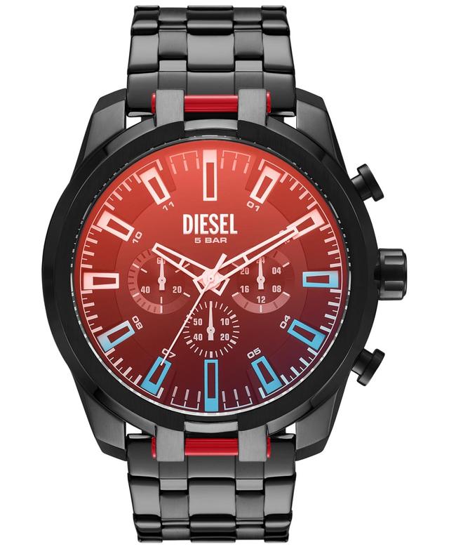 Diesel Mens Chronograph Split Black-Tone Stainless Steel Bracelet Watch 51mm Product Image