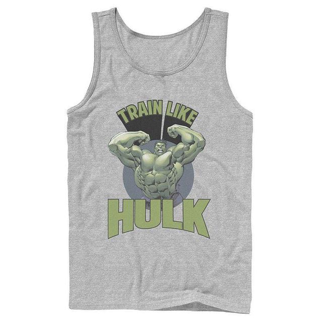 Mens Marvel Train Like The Hulk Portrait Tank Top, Boys Athletic Grey Product Image