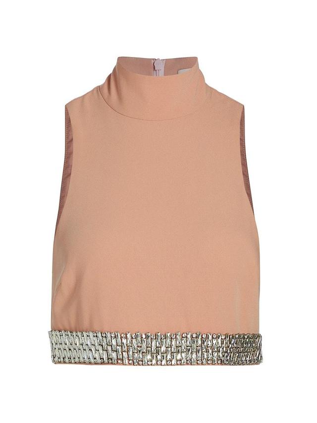 Womens Collins Embellished Sleeveless Crop Top Product Image