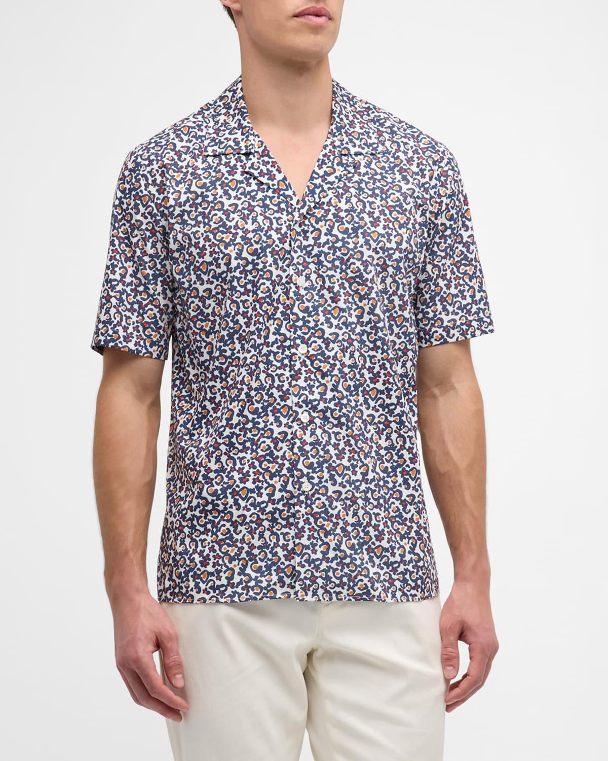 Mens Abstract-Print Camp Shirt Product Image