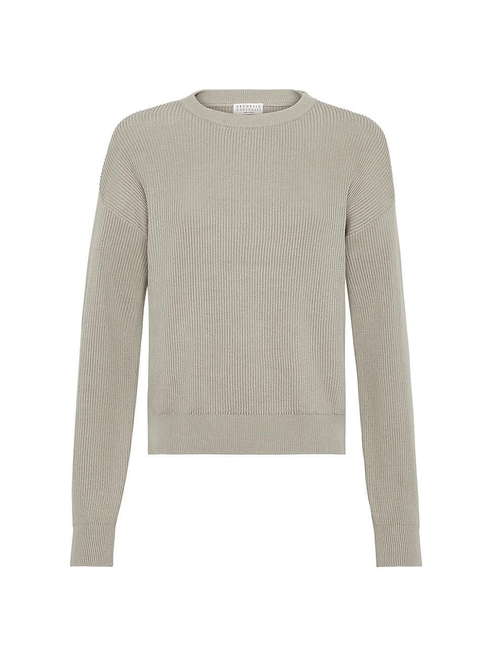 Womens Cotton English Rib Sweater With Monili Product Image