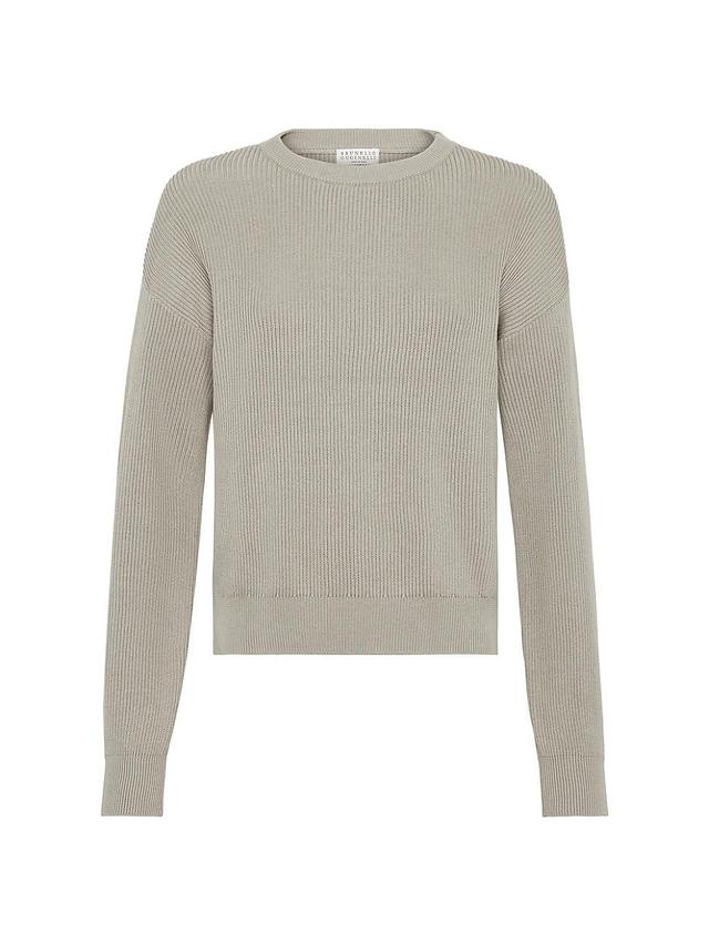 Womens Cotton English Rib Sweater With Monili Product Image