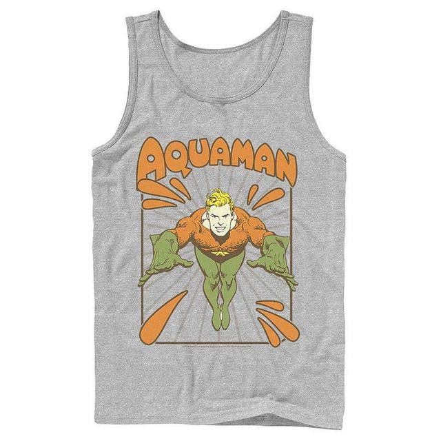 Mens DC Comics Aquaman Simple Text Logo Portrait Tank Top Product Image