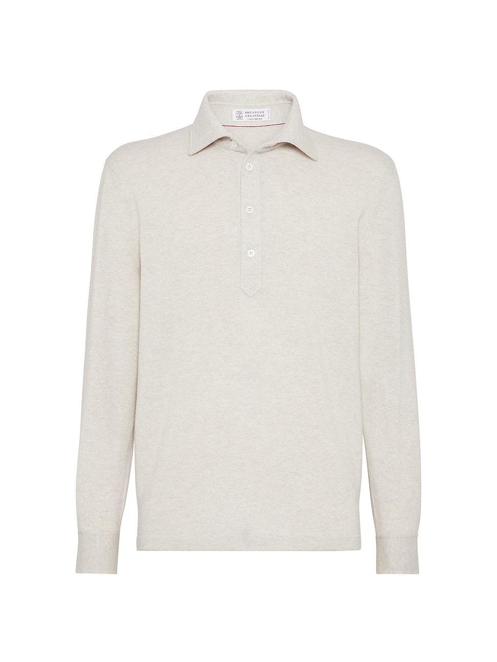 Mens Cashmere Knit Polo Sweater Product Image