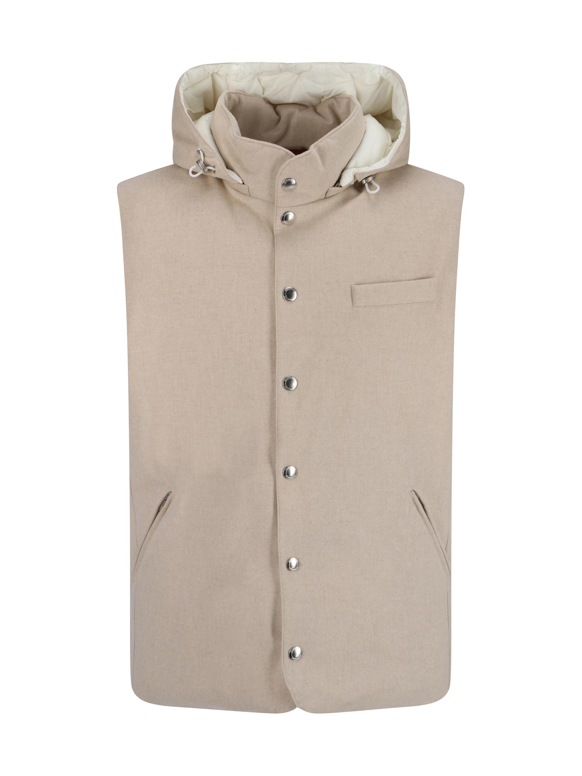 Down Jacket Vest In Sabbia Product Image