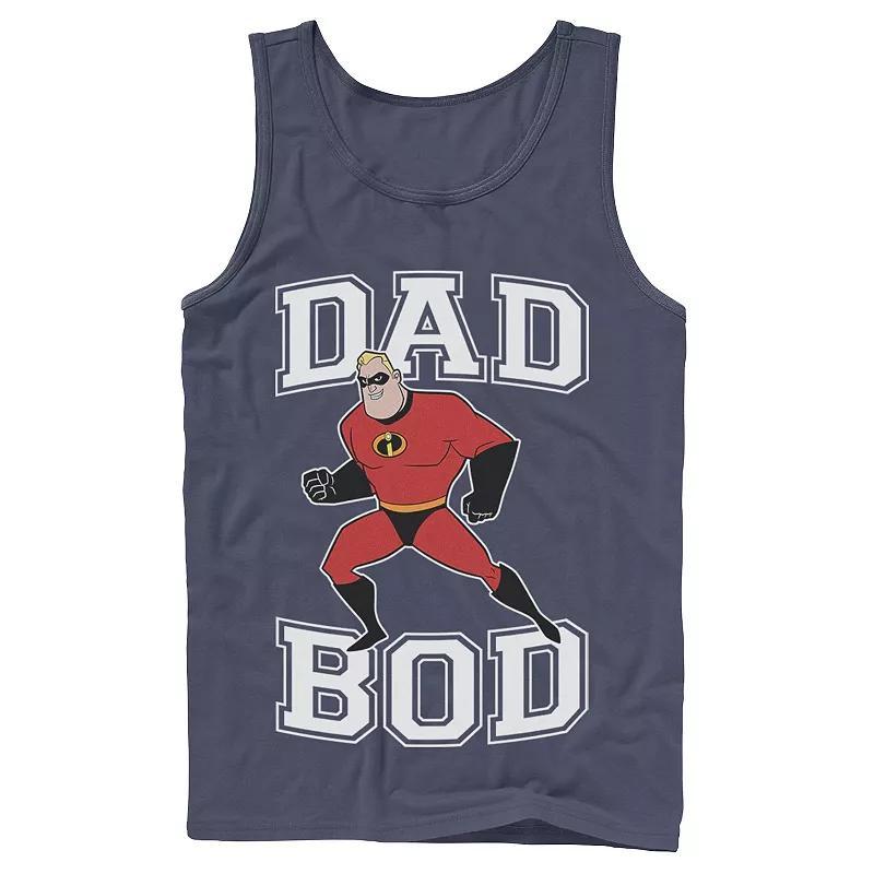 Mens Disney / Pixar Incredibles Mr. Incredible Dad Bod Portrait Tank Top Blue Product Image