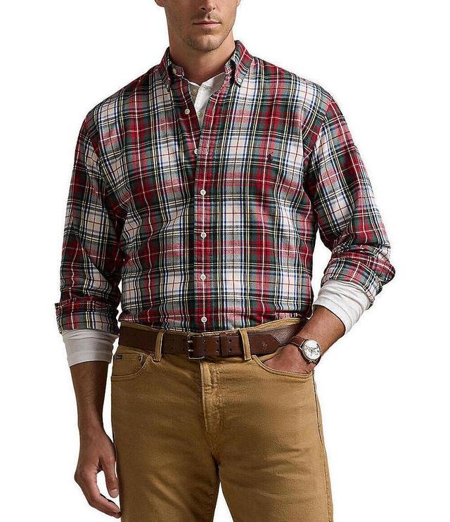 Polo Ralph Lauren Big & Tall Classic-Fit Plaid Brushed Oxford Long Sleeve Woven Shirt Product Image