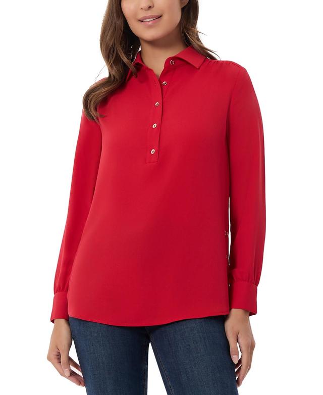 Jones New York Womens Side-Button Shirttail Top Product Image