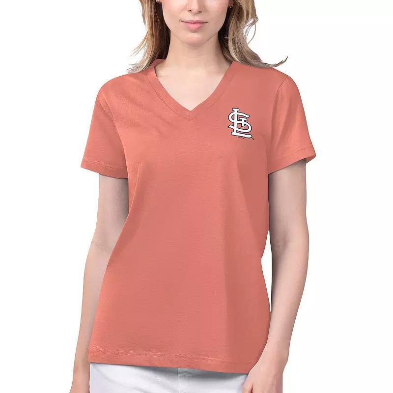 Womens Margaritaville Coral St. Louis Cardinals Game Time V-Neck T-Shirt Product Image