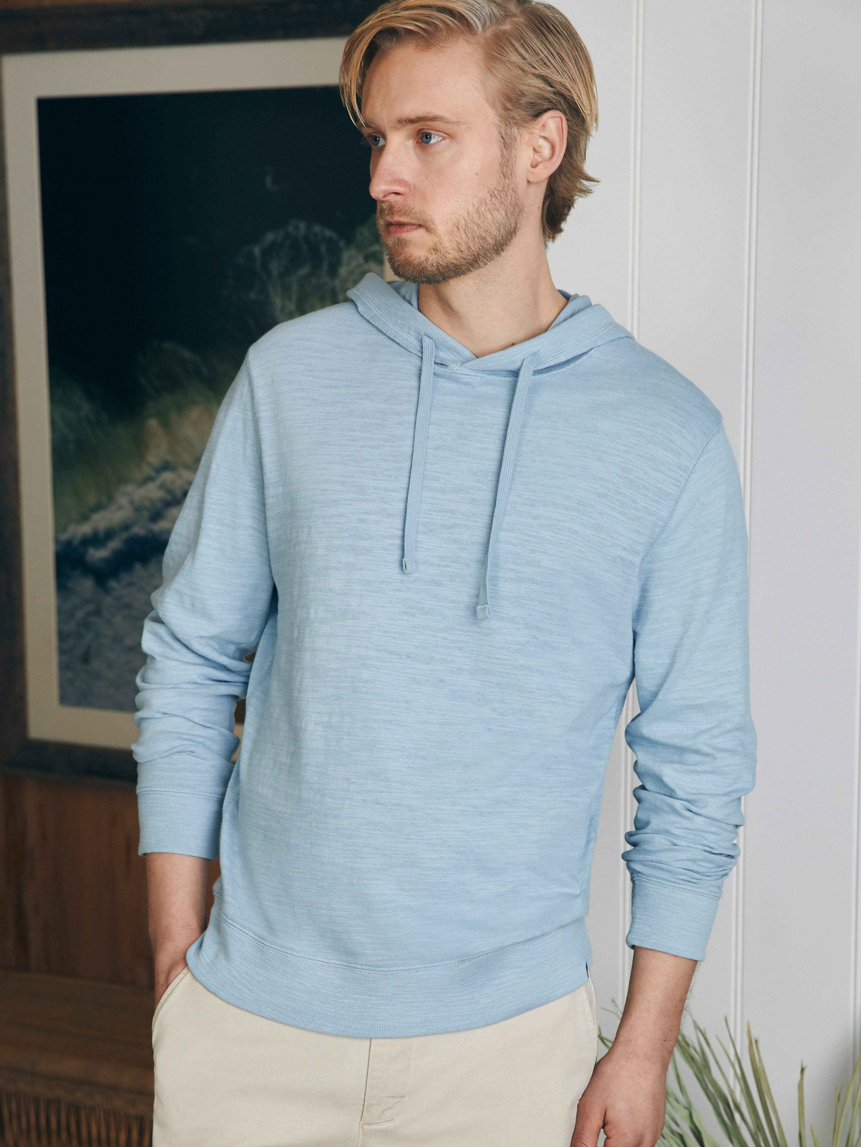 Sunwashed Slub Hoodie - Blue Breeze Male Product Image