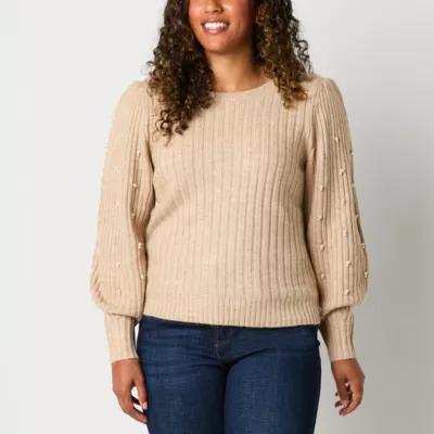 Liz Claiborne Womens Crew Neck Long Sleeve Pullover Sweater Product Image