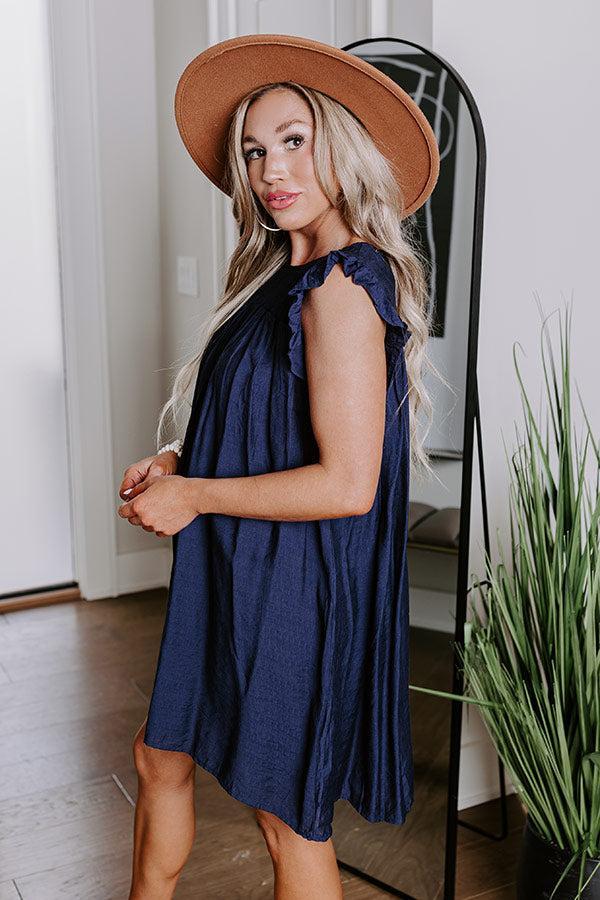 Saltwater Sunrise Shift Dress In Navy Product Image