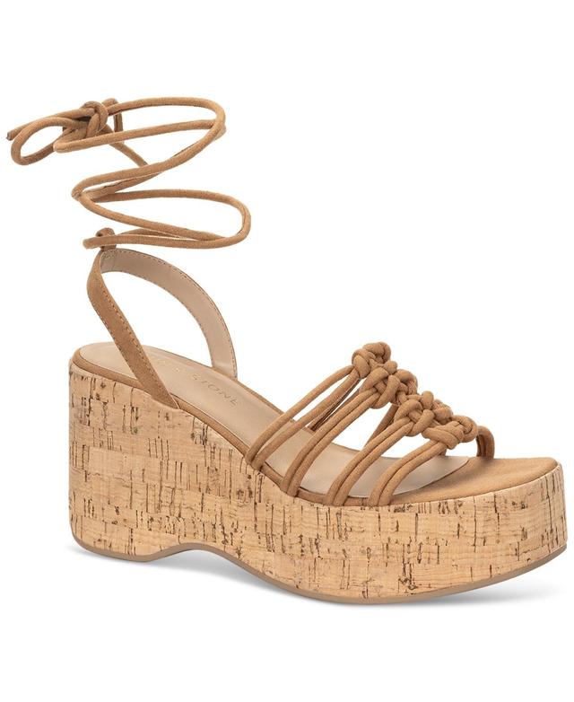 Sun + Stone Womens Fallonn Strappy Lace Up Platform Wedge Sandals, Created for Macys Product Image