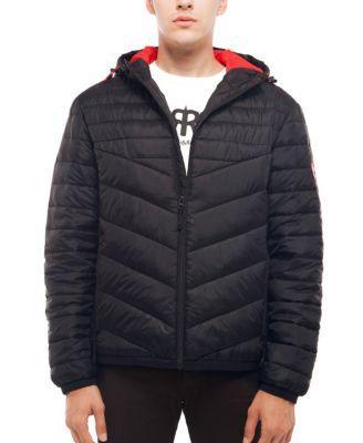 Rokka&Rolla Mens Light Weight Quilted Hooded Puffer Jacket Coat Product Image