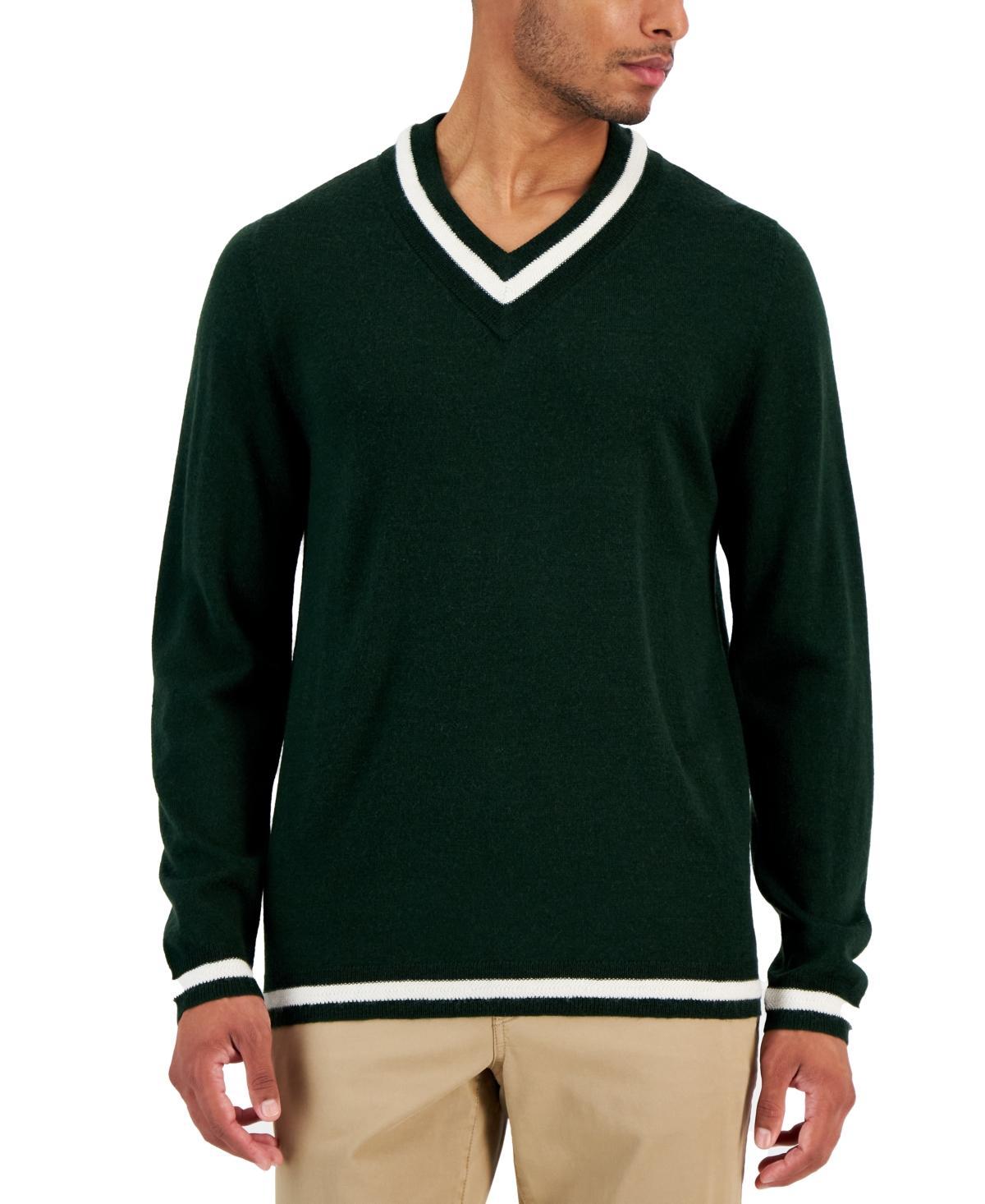 Men's V-Neck Merino Cricket Sweater, Created for Macy's Product Image