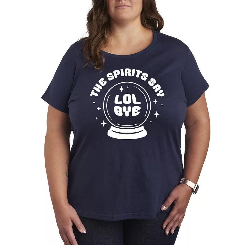 Plus Size Spirits Say LOL Bye Graphic Tee, Womens Blue Product Image