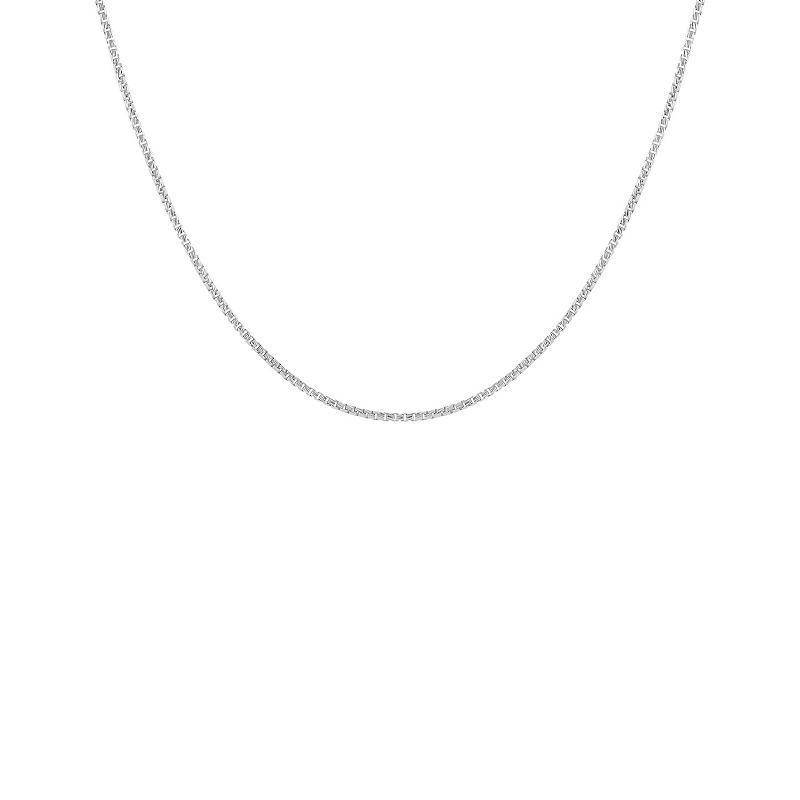 PRIMROSE Sterling Silver Rounded Box Chain Necklace, Womens Grey Product Image