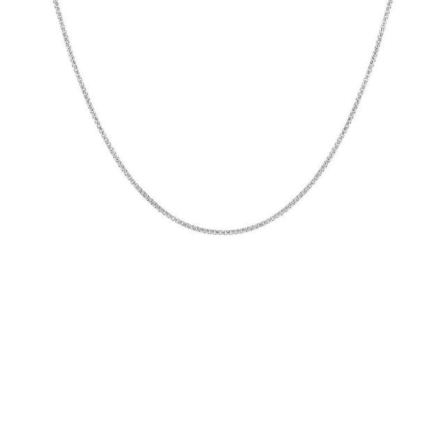 PRIMROSE Sterling Silver Rounded Box Chain Necklace, Womens Product Image