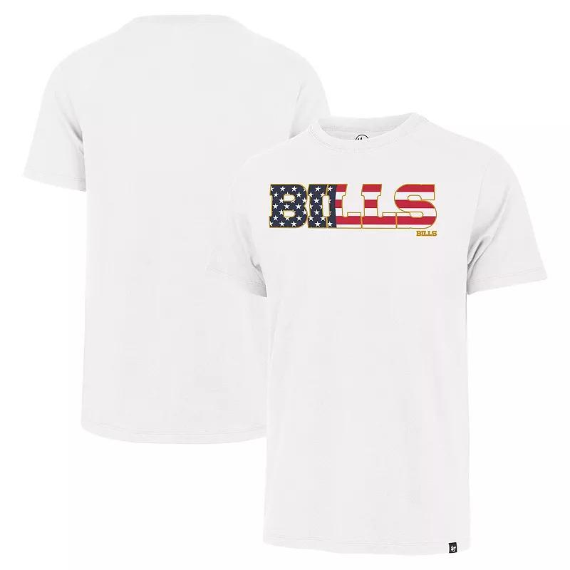 47 Brand Mens White Buffalo Bills Flag Script Franklin T-Shirt Product Image