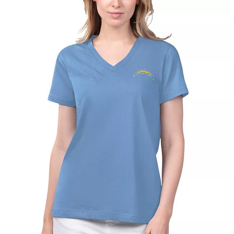 Womens Margaritaville Los Angeles Chargers Game Time V-Neck T-Shirt Product Image