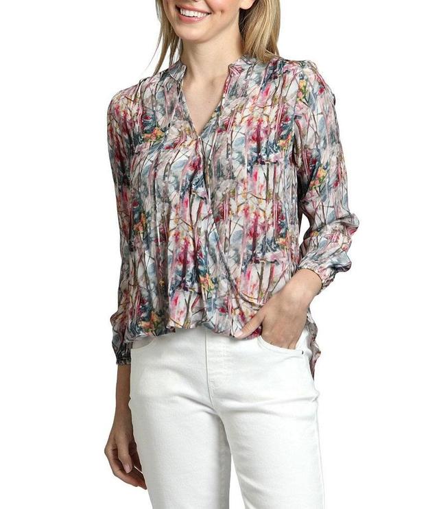 APNY Crepe Surplice V-Neck Long Sleeve Crossover Top Product Image