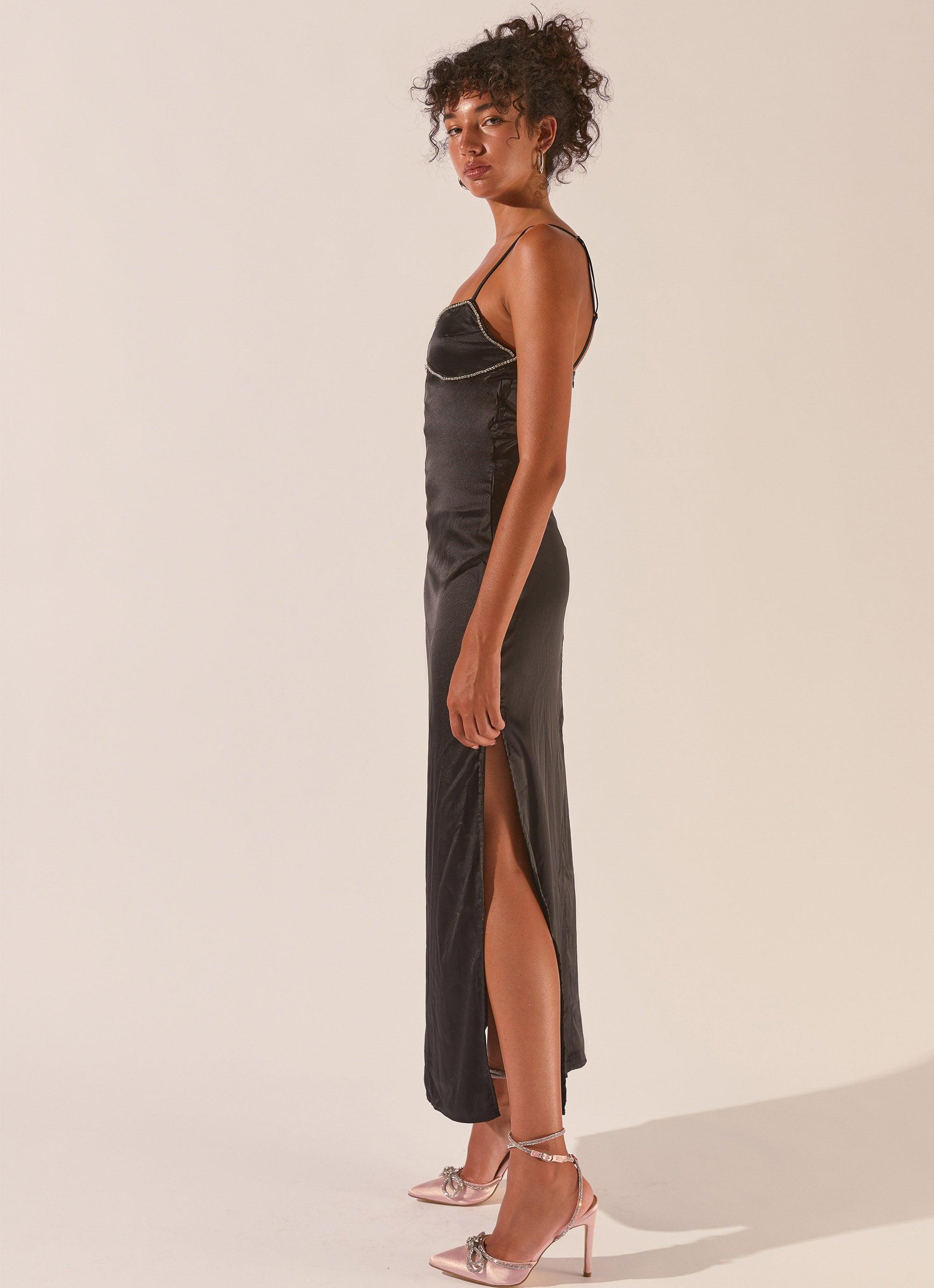 Worst Behaviour Diamante Maxi Dress - Onyx product image