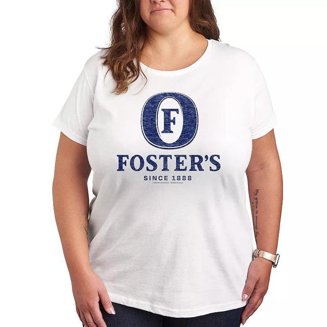 Plus Fosters Navy Blue Logo Graphic Tee, Womens Product Image